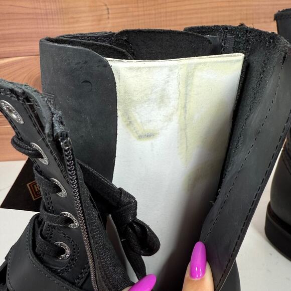 Harley Davidson Ranger Combat Boots Black Leather Zip Buckle Mens size US 8 M - Picture 7 of 15